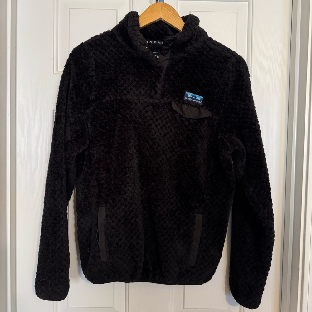 Simply Southern Snap Closure Pullover Sherpa Fleece Jacket Women’s Size Small